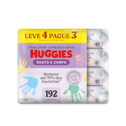 Lenços Umedecidos Huggies One & Done Leve 4 Pague 3 - 192 unidade...