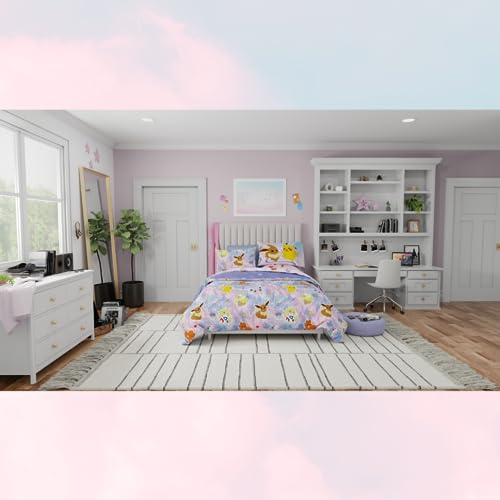 Franco Pokemon Girl Anime Kids Bedding Super Soft Comforter and Sheet Set with Sham, 7 Piece Full Size, (Official Licensed Product)