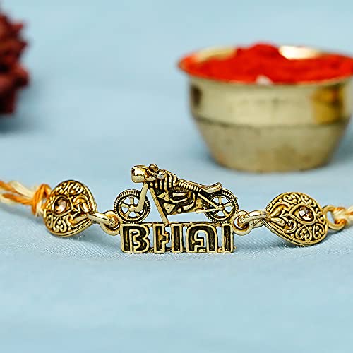 Image of eCraftIndia Lord Ganesha Bracelet Rakhi for Brother With Gift Combo Set | Single Rakhi Bracelet for Brother Bhai Bhaiya Bhabhi | Beads Bracelet for Man | Best Bro Ever Fridge Magnet