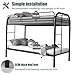 Flolinda Metal Bunk Bed Twin Over Twin, Heavy Duty Bunk Beds with 2 Ladders and 11.8