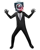 Tobocala Skibidi-Toilet Costumes for Boy Kids Cameraman TV Man Toilet Costume Cosplay Halloween Costumes Outfits Kid Video Game Jumpsuit for 5-12 Years Boy Dress Up