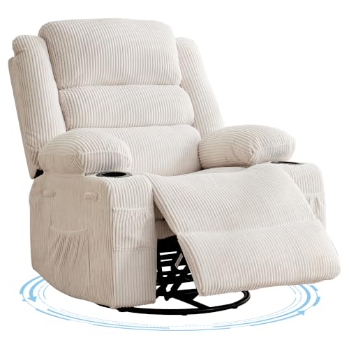 Image of Rocking Recliner Chair for Adults 360 Swivel Manual Recliner