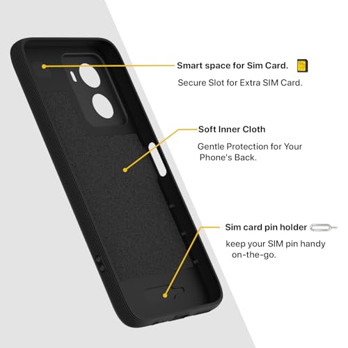 Image of Outlouders Back Cover for Redmi 15A 5G | Full Camera Protection | TPU Soft Flexible Shockproof Bumper Case (Black)