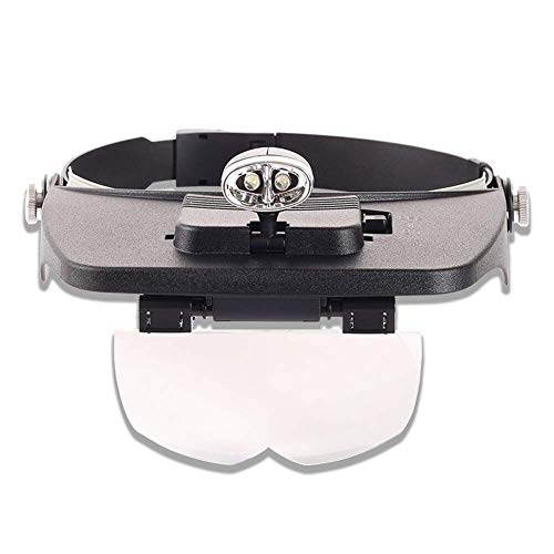 Lupa de cabeza con luz LED y 4 lentes intercambiables de 1.2X a 3.5X 2