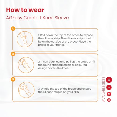 Image of AGEasy Premia Knee Sleeves (Max Group) Compression Stockings, Lightweight, Soft Fabric, Breathable, Elastic, Durable, Skin-Friendly Design (Large)
