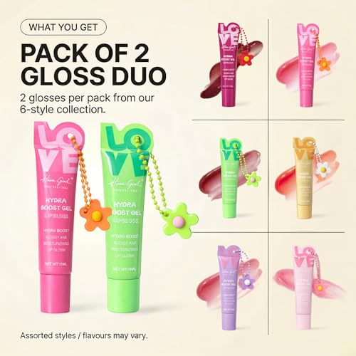 Image of Lip Gloss Korean Duo Kit, Cute Lip Gloss For Girls Set Of 2, Tinted High Shine Hydrating Lipgloss Women Gift, K Beauty Inspired Makeup Present For Teens