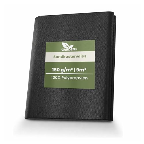 GARDENIX 9m² Unkrautvlies für Sandkasten 3m x 3m, Extra Stark 150g/m² Sandkastenvlies, Sandkastenunterlage Wasserdurchlässig, Sandkastenfolie Gartenvlies für den Kinder Sandkasten