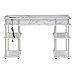 Convenience Concepts Designs2Go No Tools Student Desk with Charging Station and Shelves, White Marble