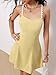 WDIRARA Women's Criss Cross Backless Sleeveless Mini Cami Dress Flared A Line Dresses Yellow Medium