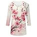 Womens Fall Fashion Tops 2025 Plus Size 3/4 Sleeve V Neck T Shirt 3/4 Sleeve Cute Working Tees Women Three Quarter Sleeves Loose Fit Causal Tunic Tops 13 Pink S