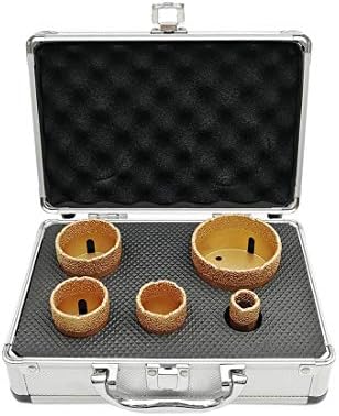 SHDIATOOL Diamond Drill Core Bits Kit with Box 20/27/35/55/68mm and a 20mm Finger Bit an Adapter for Tile Porcelain Granite Marble-Set of 7