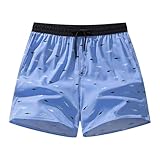 Pantalones cortos y bermudas para hombre, cintura elástica, ajuste delgado, a rayas, 2024, casual, de algodón, con bolsillo, pantalones cortos de lino de longitud 3/4, pantalones cortos de lino y