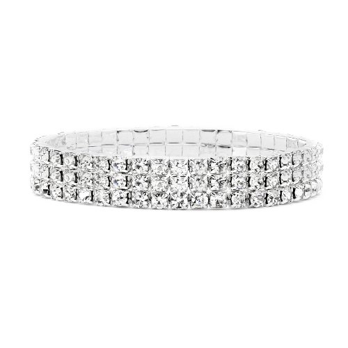 1~15 row bridal elastic rhinestone bracelets for weddings, engage…