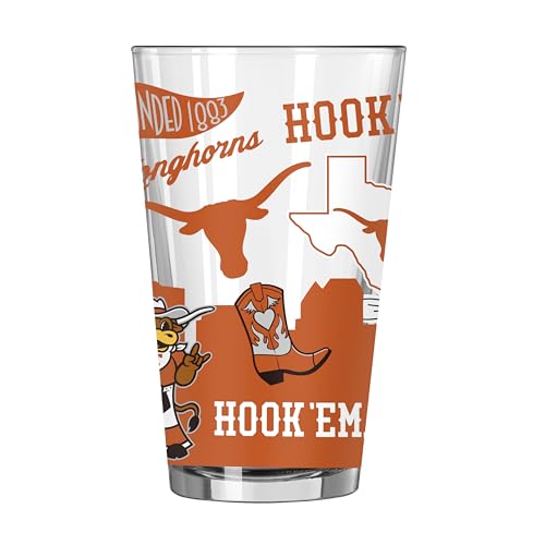 Image of Logo Brands NCAA 16 oz Pint Glass - Durable Glass With Bold Team Color- Chip-Resistant Rim Drinkware For Fans, Tailgates, Home Bars & Everyday Use