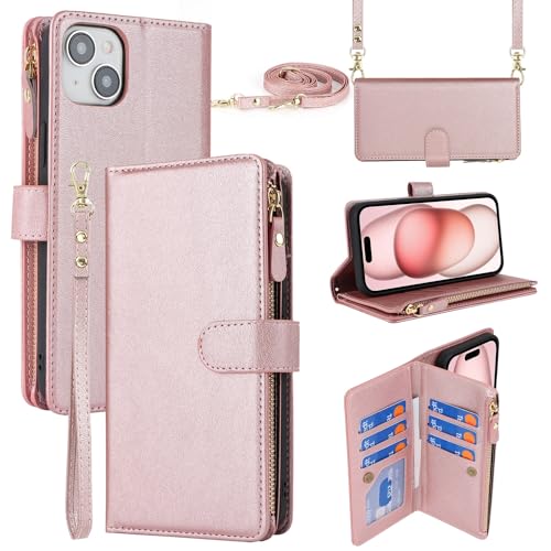 Étui à bandoulière pour iPhone 15 pour ne plus perdre son téléphone avec coque zippée
