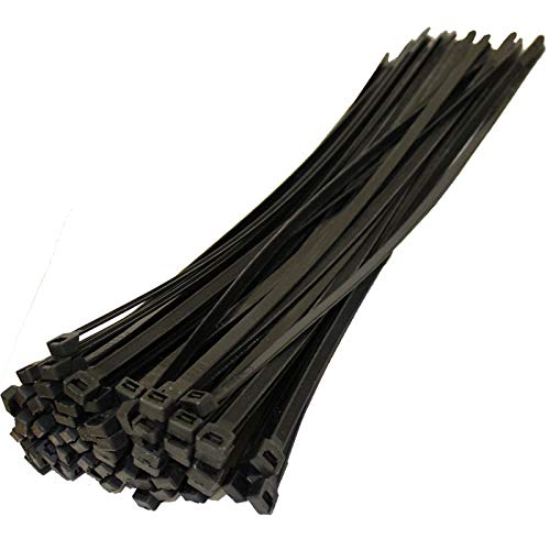 Rpi shop - 8" Inch (200mm L X 3.6mm W) Multi-Purpose Cable Tie, UV resistant, Nylon Zip Wire Organizer, Self Locking Tie, Color: Black Pack of 100Pcs
