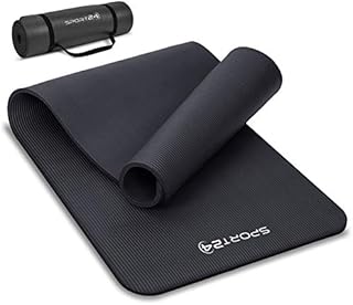Sport24 Yoga Mat Thick 10mm NBR Non-slip Multipurpose- Pilates, Ab workouts, Stretching, Push ups, Gymnastics- 183cm X 62cm X 1cm with Carry Strap- Men/Women