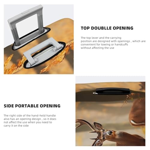 Luggage Cover Protector Washable Stretch Suitcase Protector White Tail Deer in Autumn Suitcase Cover Anti-Scratch Travel Baggage Covers Fits 18-32 Inch Luggage Protectors4