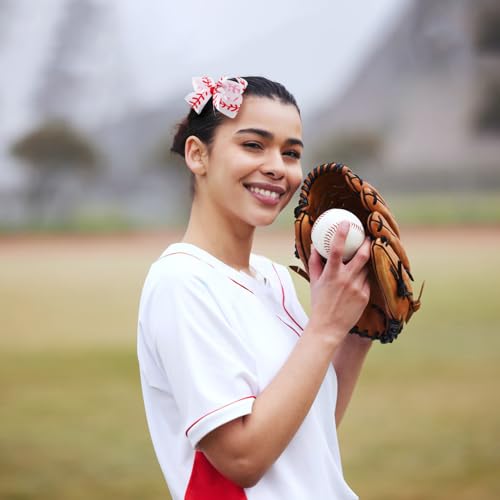 Pinzas de cabello lazo de béisbol 4 unidades 4 pulgadas miniatura 7