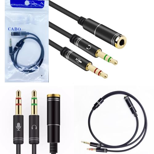 Cabo Adaptador Fone Microfone Pino P2 Macho X P3 Fêmea 35cm