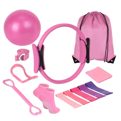 Pilates Set Damen - 13-teilig für Zuhause, Mit 38cm Pilates Ring & 25cm Ball, Inklusive Widerstandsbänder, Kompaktes Home Gym Equipment | Für Krafttraining, Körperstraffung, Tägliches Workout Pilates Set Damen - 13-teilig für Zuhause, Mit 38cm Pilates Ring & 25cm Ball, Inklusive Widerstandsbänder, Kompaktes Home Gym Equipment | Für Krafttraining, Körperstraffung, Tägliches Workout
