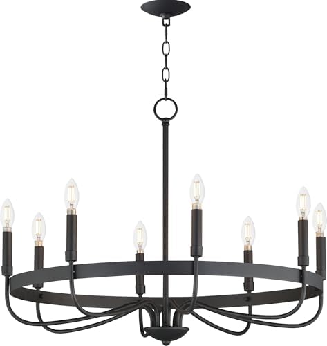 Maxim Lighting 14498BK Frankie 8-Light Chandelier, Black