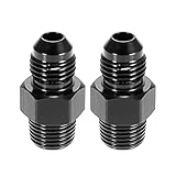 X AUTOHAUX 2pcs AN3 Male to 1/8' NPT Male Union Car Flare Reducer Hose Fitting Adapter Universal...