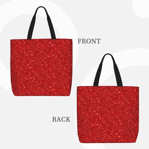 Red Glitter Stylish Zippered Tote Bag For Women – Water-Repellent Polyester Tote, Slim Yet Spacious, Adjustable Shoulder Strap For Work & Travel2