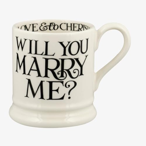 Emma Bridgewater Black Toast Will You Marry Me Large Mug, 1/2 Pint, Ceramic Coffee Mug - Stoneware Mug, Cappuccino, Latte, Coffee, Tea Cup - Beautiful Mugs, Birthday Gift - Coffee Mug