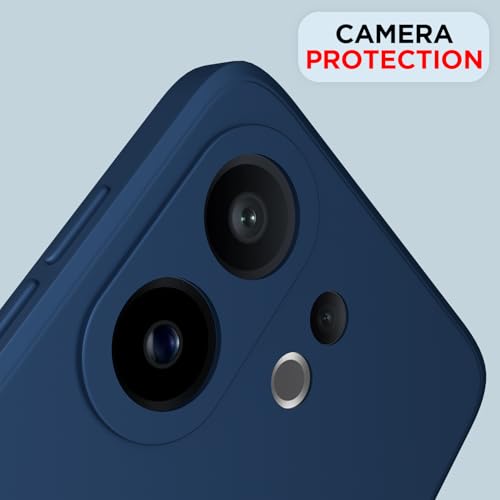 Image of Outlouders Back Cover for Vivo X200 Fe 5G | Camera Protection | Durable Soft Matte Silicone Bumper Case (Blue)