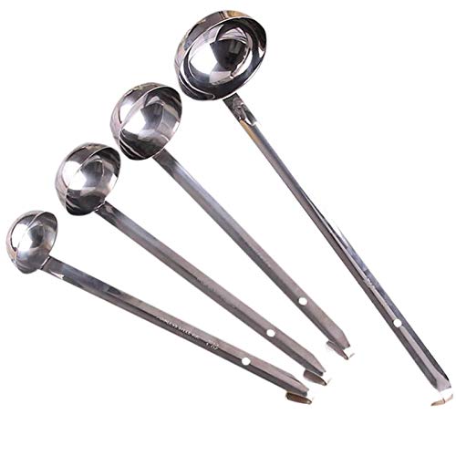 Schöpflöffel Schöpfkellen Edelstahl Suppenkelle Saucenlöffel Schöpflöffel Mit Halter Suppenkelle Aus Edelstahl Suppenlöffel Küchenutensilien Mit Langen Griffen Soßenlöffel Aus Edelstahl, 4 Stück Cover
