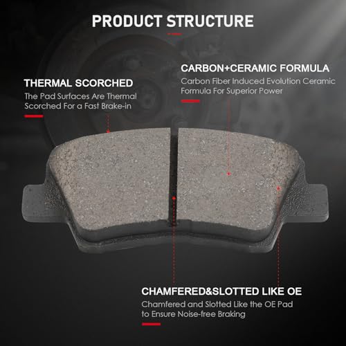 Image of cciyu D1543 & D1594 Front & Rear Ceramic Disc Brake Pads Kit For Hyundai For Elantra GT 2013-2015,For Kia For Forte 2014-2016,For Forte Koup 2014-2016