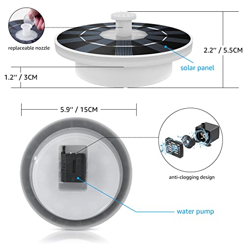 Postlucky Solar Fountain Bird Bath Fountains Pump Rgb Color Led Lights With 6 Nozzles Floating Solar Powered Water Fountain Ip66 Waterproof Solar Fountain Pump For Garden Swimming Pool Pond Outdoor #TOP5