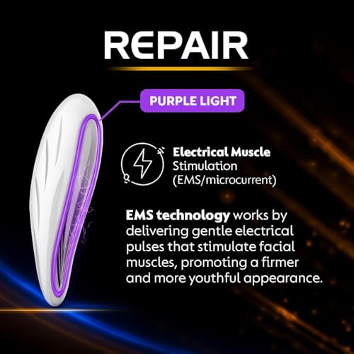 Image of EMS-THERMA-PRO-V2 Face Massager | Hot, Cold & EMS 3 Modes + Sonic Vibration | Red, Blue, Purple LED Light | Microcurrent Gua Sha for Instant Glow & Face Lift Device