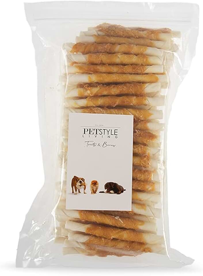 Palitos para masticar con pollo, snacks para perros, 12,5 cm (100 uds.)