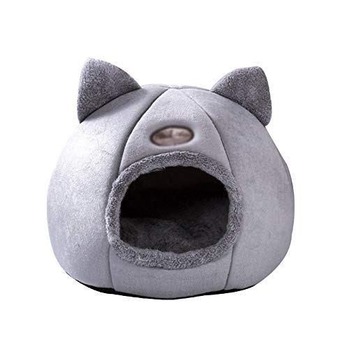 Pilvnar Cálida Cama para Gatos, Invierno Suave Cómodo Nido de Mascotas, Interior Semi-Cerrado Tienda de Dormir Casa, para Mascota Gato Perro