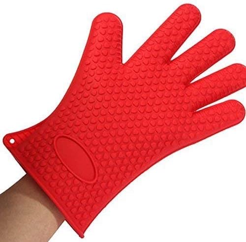 Heyovin Kitchen Cooking Insulated Hand Glove Gripper High Heat Resistant Oven Mitts Pot Holder
