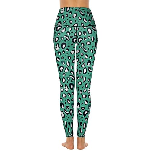Legging vert imprimé léopard pour femme idéal du studio de yoga au café
