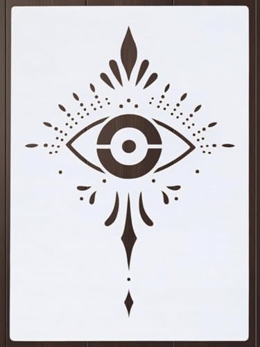 Evil Eye Stencil – Protective Symbol Design Template Pattern Reusable Art Stencil for Painting, Crafting and DIY Projects