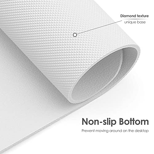 Proelife Mouse Pad 9.4'' X 7.8'' Slim Mat For Computer Laptop Accessories, Waterproof Pu Leather Mouse Pad With Anti-Slip Base Rectangle Mousepad For Home Office School Mouse (White) #TOP4