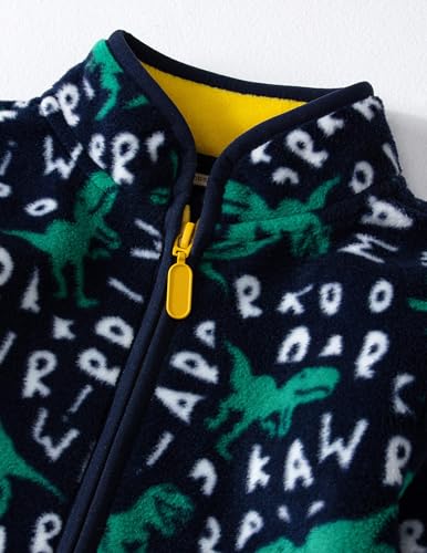 Image of Kids Printed Polar Fleece Jacket Toddler Baby Boys Girls Autumn Winter Warm Sherpa Lining Outerwear Soft Lightweight