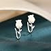 Reffeer Solid 925 Sterling Silver Flower Crawler Cuff Earrings Wraps for Women Teen Girls Flower Wrap Earrings Climber (A-Silver)