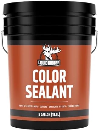 Liquid Rubber Color Waterproof Sealant - Elastomeric Roofing Coating for Flat or Slope Roofs & Foundations - DIY Paint & Leak Repair Membrane Compatible with Metal & Concrete - Light Gray, 5 Gallon