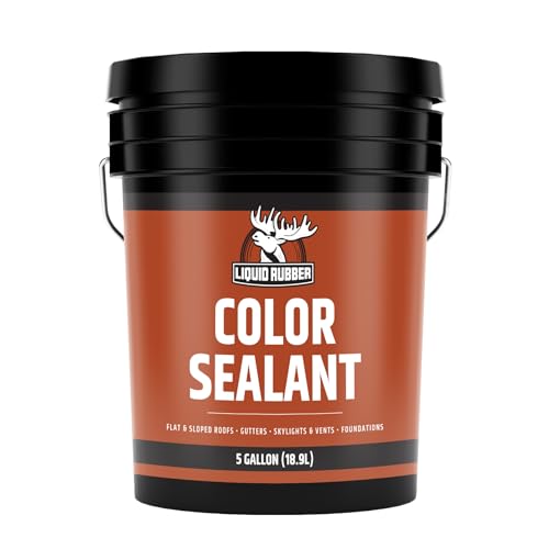Liquid Rubber Color Waterproof Sealant - Multi-Surface Leak Repair Indoor and Outdoor Coating, Water-Based, Easy to Apply, Dark Gray, 5 Gallon