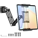 【PROTECTION OPTIMALE】 Les coussinets en silicone protègent votre précieuse tablette des rayures. Les surfaces de contact de ce support ipad mural disposent d'un revêtement en silicone antidérapant de haute qualité qui empêche le contact direct entre le métal et le boîtier. Le système à double ressort génère une force de serrage puissante tout en fixant votre appareil en douceur.