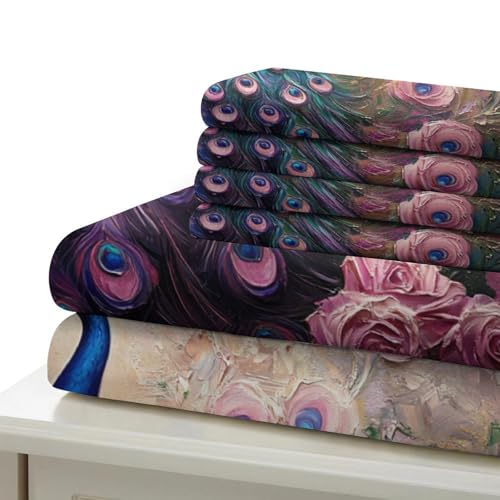 Housse de couette paon 3D microfibre de qualité supérieure - 7