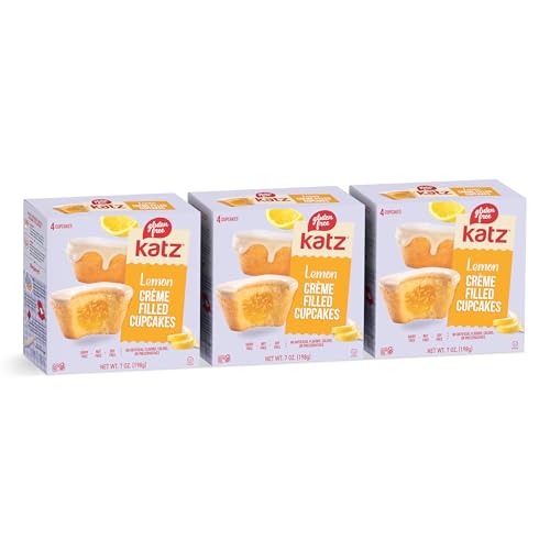 Katz Gluten Free Lemon Creme Filled Cupcakes. Free of Dairy,
