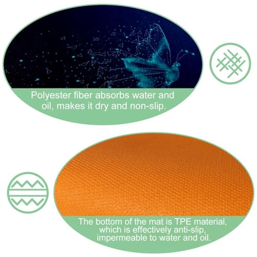 Tapis de cuisine antidérapant et absorbant en forme de papillon - 6