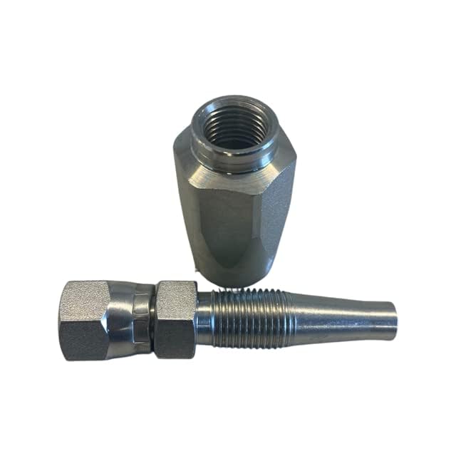Image of 1 /4 inch Hose x 1 /4 inch Female JIC Reusable Hydraulic Hose Fitting - Field Repair for R2 /R16 Hydraulic Hose | 2-Piece Thread-On Design for Assembly & Repair