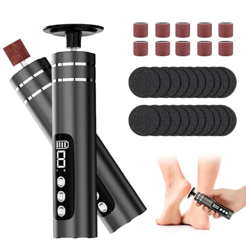 Pedicure Elettrico Professionale,9 Velocità Regolabili Set Ricaricabile 2 in 1 con LED e Dischi Abrasivi Intercambiabili Rimuovi Fresa Calli e Duroni Piedi per Delle Unghie Manicure Talloni